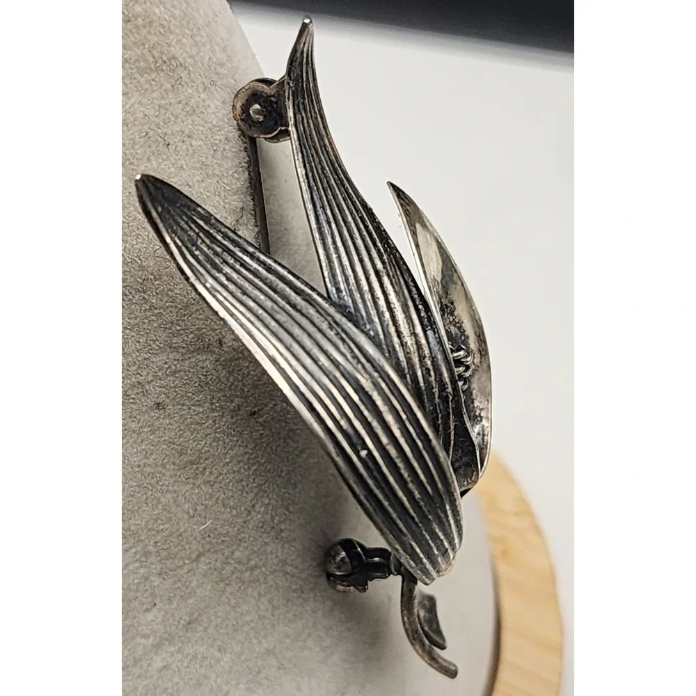 Vintage N.E. Niels Erik  925 Sterling Silver Calla Lily Brooch Danish Denmark
